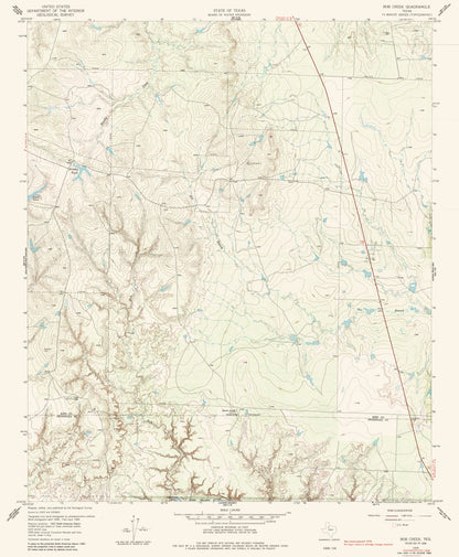 Topographical Map - Bob Creek Texas Quad - USGS 1959 - 23 x 27.94 - Vintage Wall Art