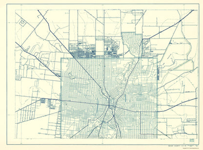 Historic County Map - Bexar County Texas - Highway Department 1936 - 23 x 31.07 - Vintage Wall Art