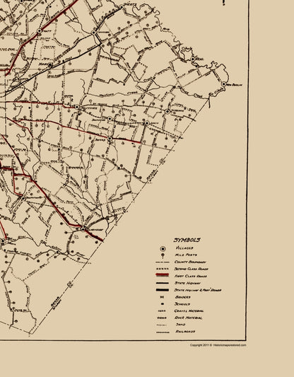 Historic County Map - Bexar County Texas Roads - 1923 - 23 x 29.46 - Vintage Wall Art