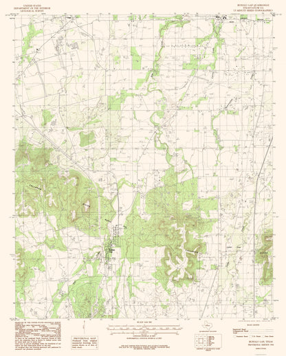 Topographical Map - Buffalo Gap Texas Quad - USGS 1984 - 23 x 28.65 - Vintage Wall Art