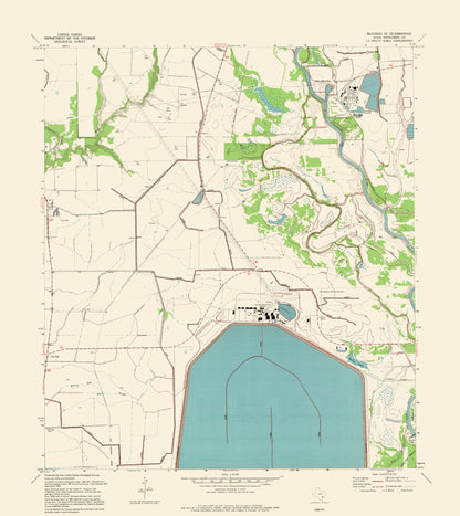 Topographical Map - Blessing Texas South East Quad - USGS 1954 - 23 x 25.80 - Vintage Wall Art