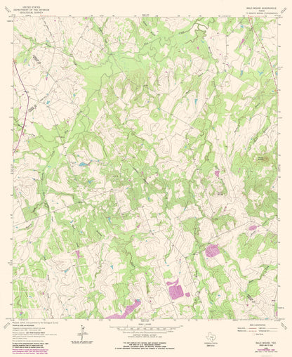 Topographical Map - Bald Mound Texas Quad - USGS 1963 - 23 x 28.06 - Vintage Wall Art