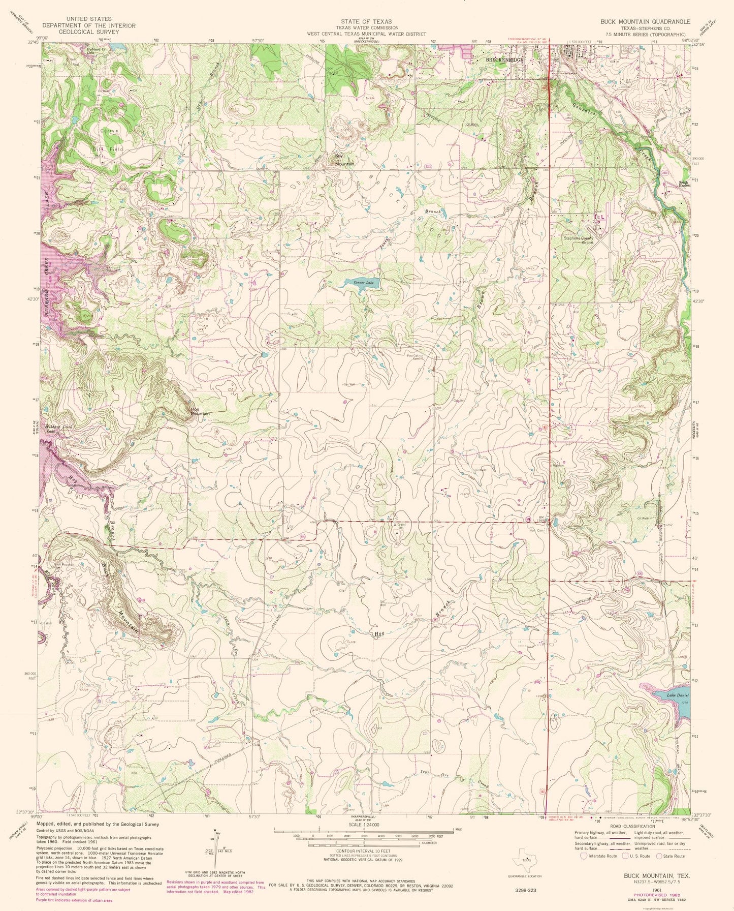 Topographical Map - Buck Mountain Texas Quad - USGS 1961 - 23 x 28.52 - Vintage Wall Art