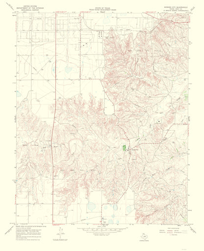 Topographical Map - Bowers City Texas Quad - USGS 1970 - 23 x 28.26 - Vintage Wall Art