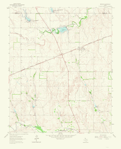Topographical Map - Briscoe Texas Quad - USGS 1965 - 23 x 28.35 - Vintage Wall Art