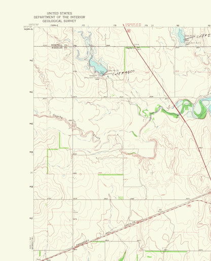 Topographical Map - Briscoe Texas Quad - USGS 1965 - 23 x 28.35 - Vintage Wall Art
