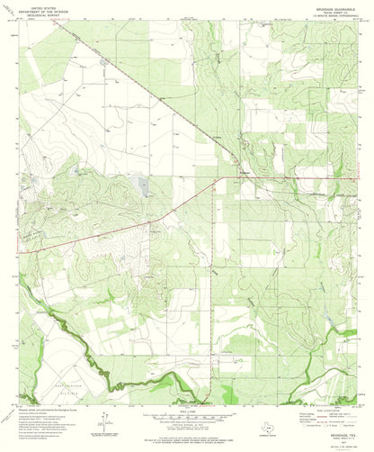 Topographical Map - Brundage Texas Quad - USGS 1972 - 23 x 27.75 - Vintage Wall Art