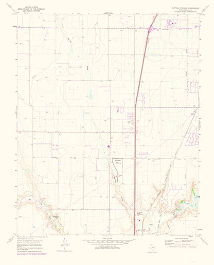 Topographical Map - Buffalo Stadium Texas Quad - USGS 1975 - 23 x 28.51 - Vintage Wall Art