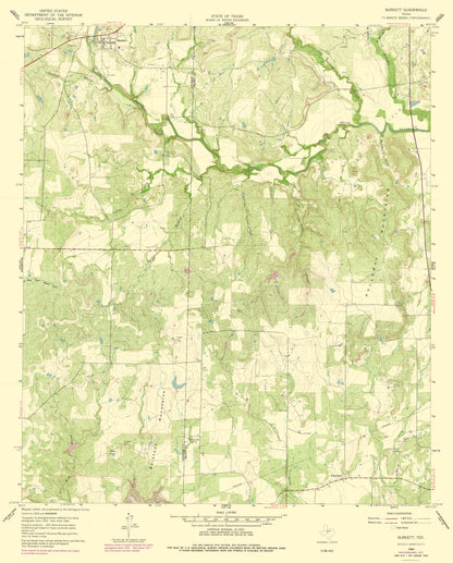 Topographical Map - Burkett Texas Quad - USGS 1960 - 23 x 28.60 - Vintage Wall Art