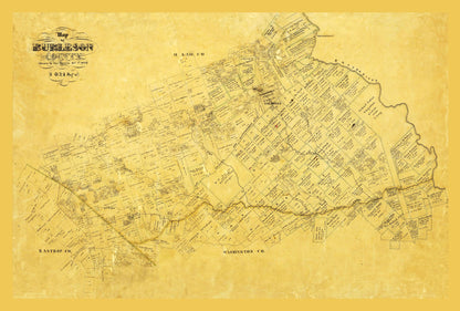 Historic County Map - Burleson County Texas - Martin 1856 - 34.04 x 23 - Vintage Wall Art