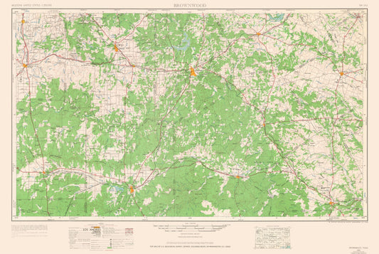 Topographical Map - Brownwood Texas Quad - USGS 1964 - 34.33 x 23 - Vintage Wall Art