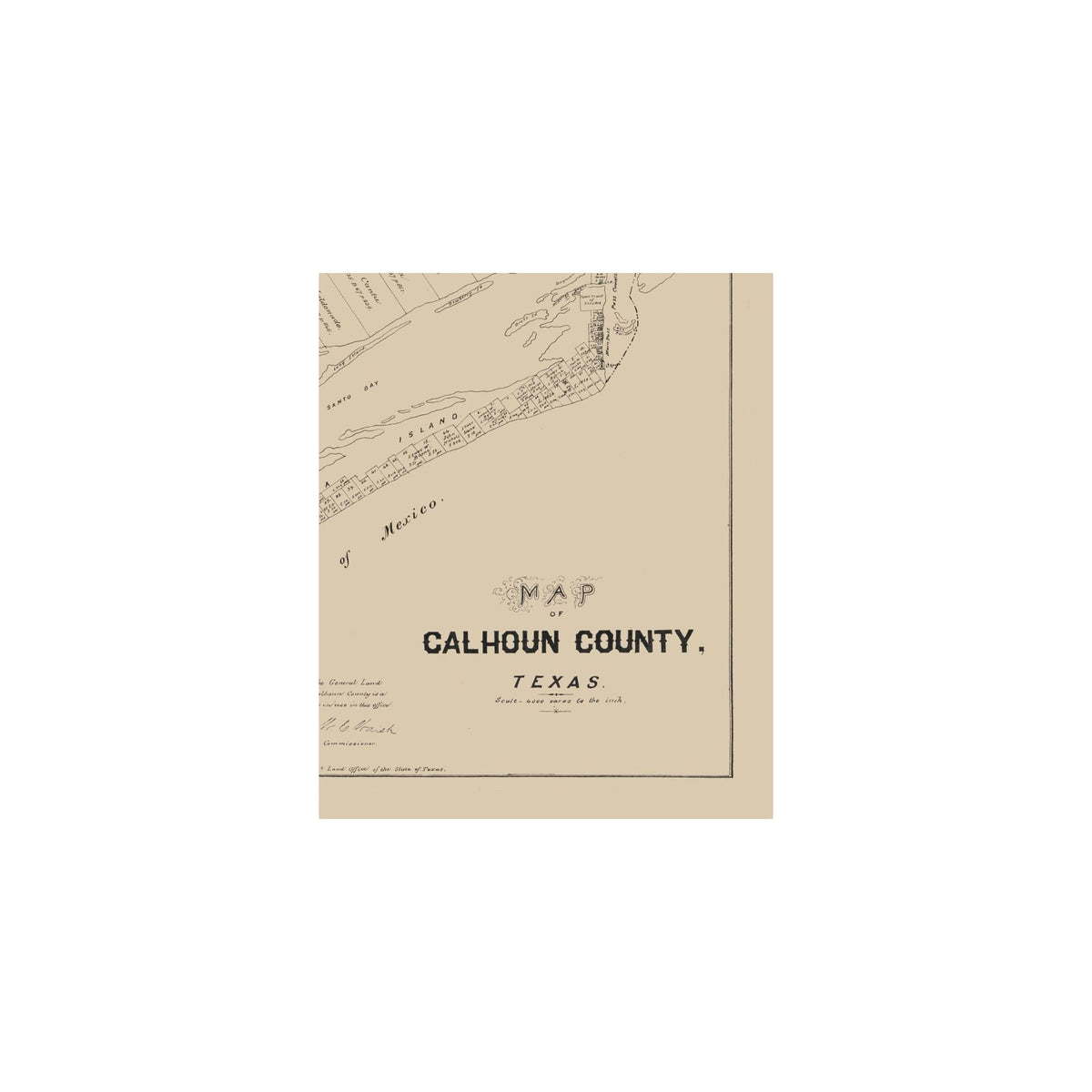 Calhoun Map Historic County Map - Calhoun County Texas - Walsh 1879 - 23 x 27.64 ...