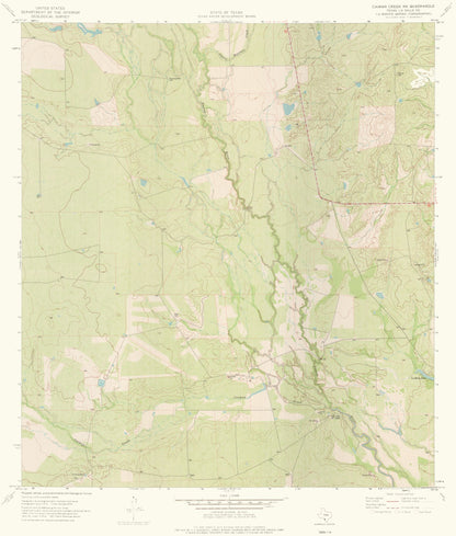 Topographical Map - Caiman Creek NE Texas Quad - USGS 1974 - 23 x 27.06 - Vintage Wall Art
