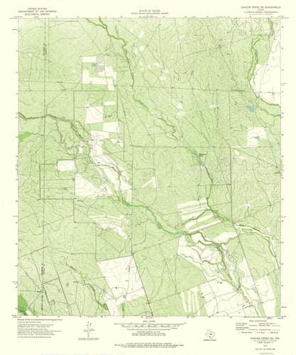 Topographical Map - Chacon Creek Texas South East Quad - USGS 1974 - 23 x 27.51 - Vintage Wall Art