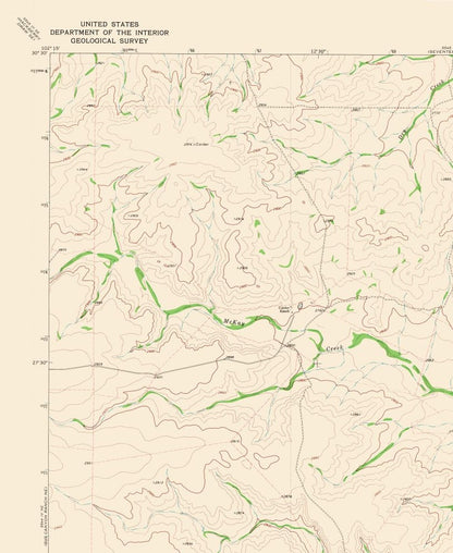 Topographical Map - Circle Dot Ranch Texas Quad - USGS 1969 - 23 x 28.09 - Vintage Wall Art