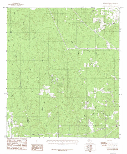 Topographical Map - Chambliss Hill Teaxs Quad - USGS 1984 - 23 x 27.90 - Vintage Wall Art