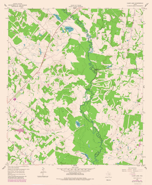 Topographical Map - Clear Lake Texas Quad - USGS 1980 - 23 x 27.95 - Vintage Wall Art
