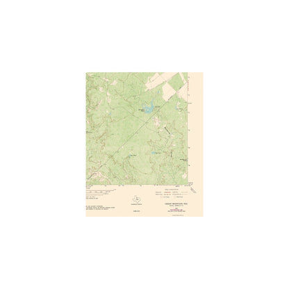 Topographical Map - Cedar Mountain Texas Quad - USGS 1981 - 23 x 28.30 - Vintage Wall Art