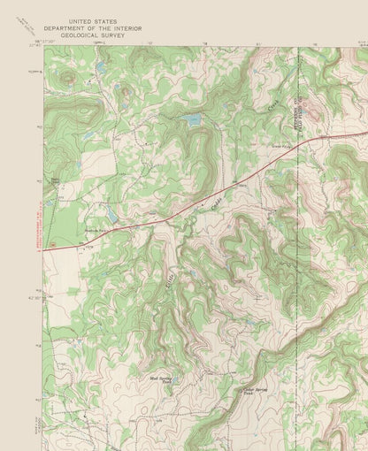 Topographical Map - Caddo Texas North East Quad - USGS 1967 - 23 x 28.17 - Vintage Wall Art