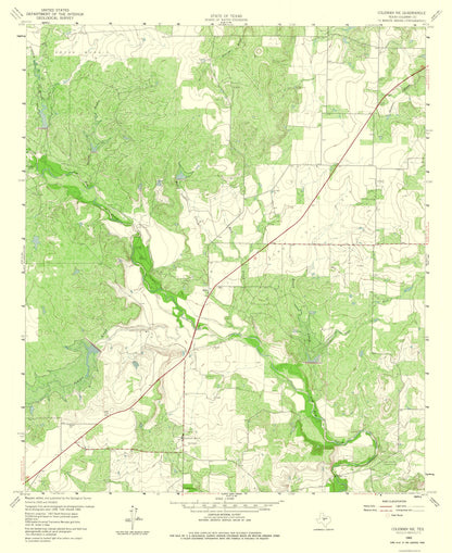 Topographical Map - Coleman Texas North East Quad - USGS 1960 - 23 x 28.14 - Vintage Wall Art