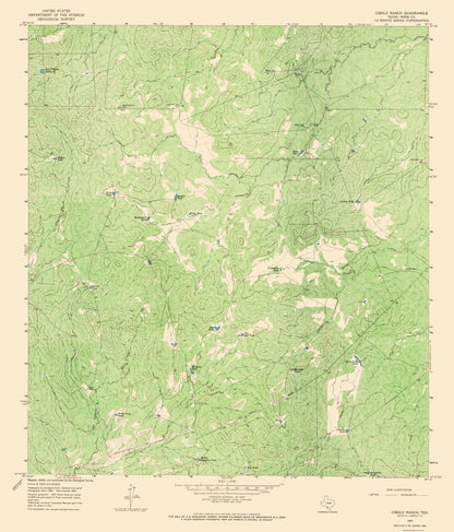 Topographical Map - Cibolo Ranch Texas Quad - USGS 1965 - 23 x 26.93 - Vintage Wall Art