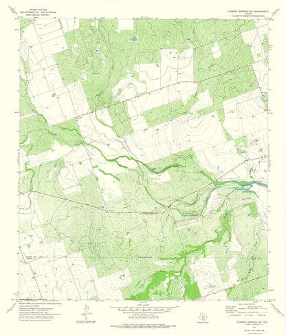 Topographical Map - Carrizo Springs NW Texas Quad - USGS 1972 - 23 x 26.92 - Vintage Wall Art