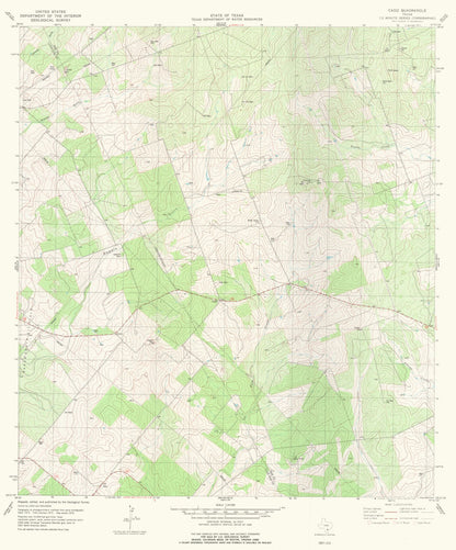 Topographical Map - Cadiz Texas Quad - USGS 1979 - 23 x 27.67 - Vintage Wall Art