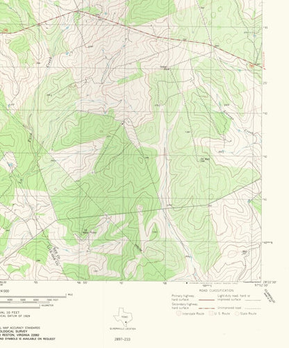 Topographical Map - Cadiz Texas Quad - USGS 1979 - 23 x 27.67 - Vintage Wall Art