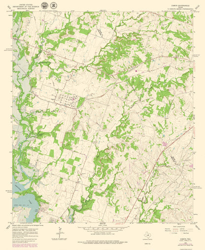 Topographical Map - Comyn Texas Quad - USGS 1965 - 23 x 28.10 - Vintage Wall Art