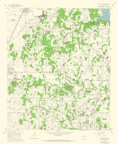 Topographical Map - Colleyville Texas Quad - USGS 1959 - 23 x 27.92 - Vintage Wall Art