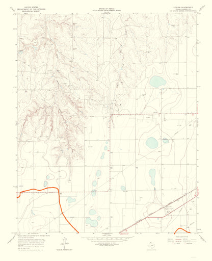 Topographical Map - Cuyler Texas Quad - USGS 1967 - 23 x 28.31 - Vintage Wall Art