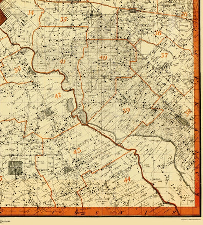 Historic County Map - Dallas County Texas - Street 1902 - 23 x 25.52 - Vintage Wall Art