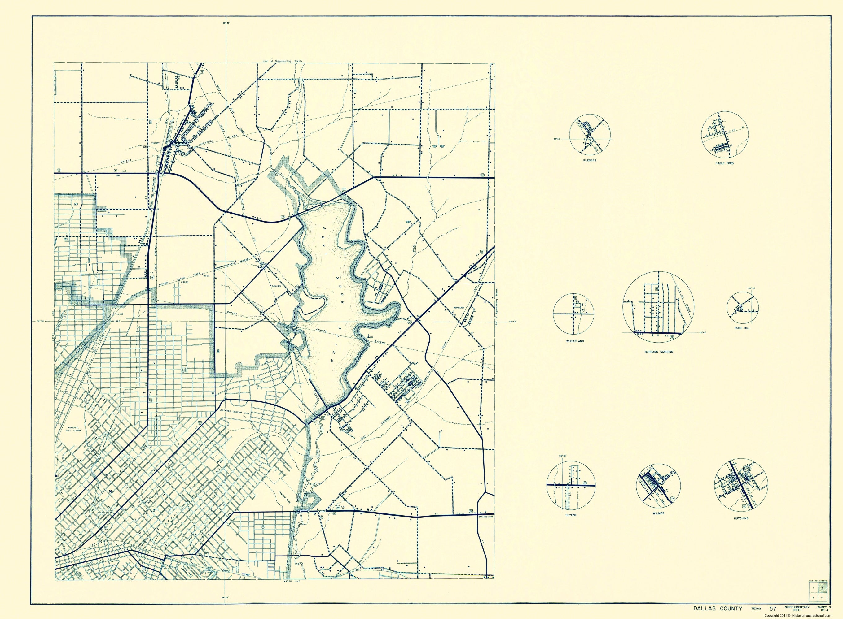Dallas Co Historic County Map - Dallas County Texas Cities pt 3 - Highway Depart ...