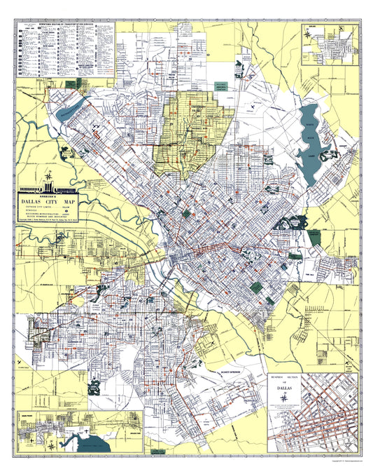 Historic City Map - Dallas Texas - Ashburn 1948 - 23 x 29.19 - Vintage Wall Art