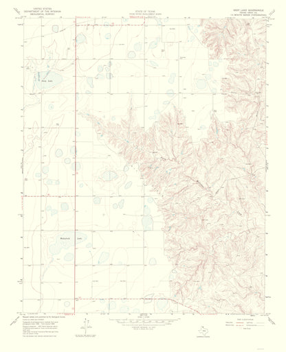 Topographical Map - Deep Lake Texas Quad - USGS 1970 - 23 x 28.35 - Vintage Wall Art