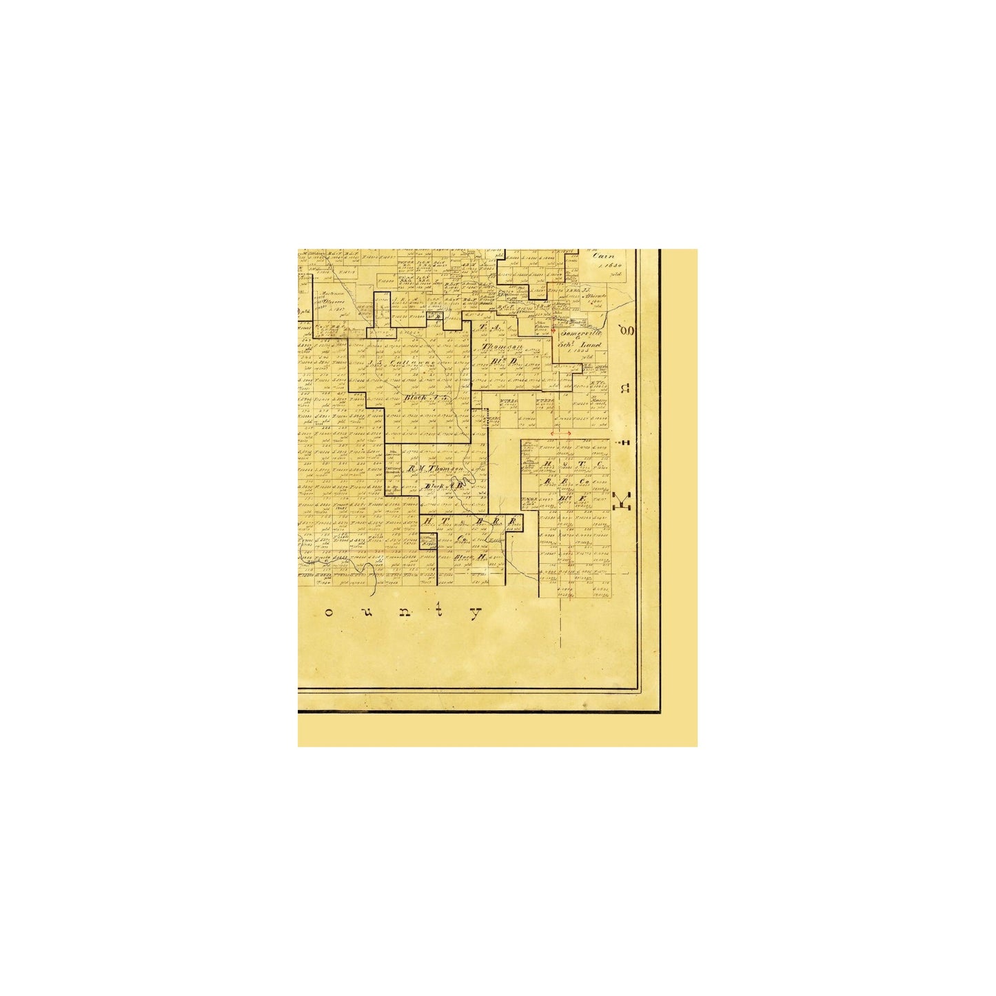 Historic County Map - Dickens County Texas - Arlitt 1891 - Vintage Wall Art
