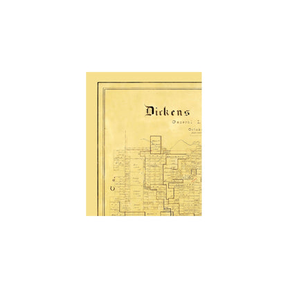 Historic County Map - Dickens County Texas - Arlitt 1891 - Vintage Wall Art