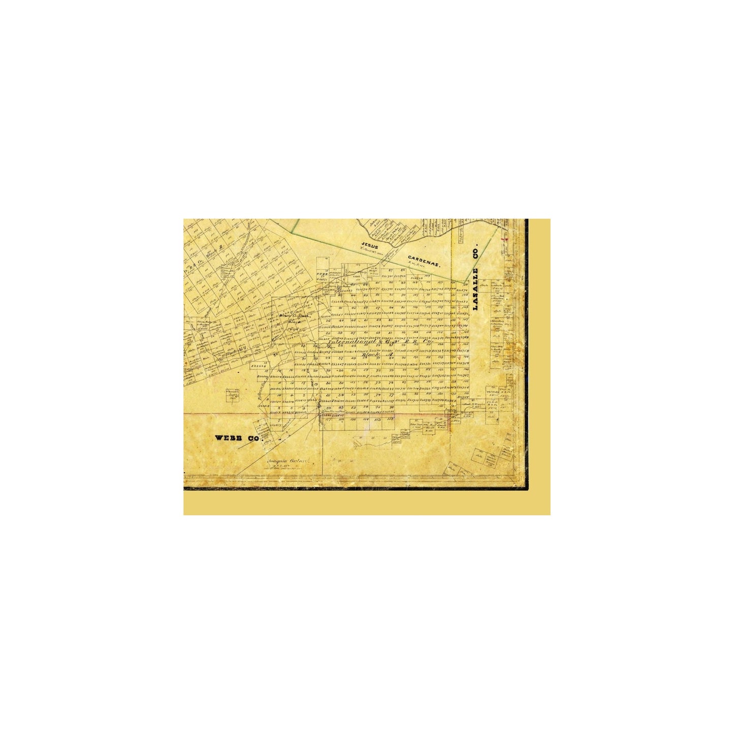 Historic County Map - Dimmit County Texas - Arlitt 1876 - 28.47 x 23 ...