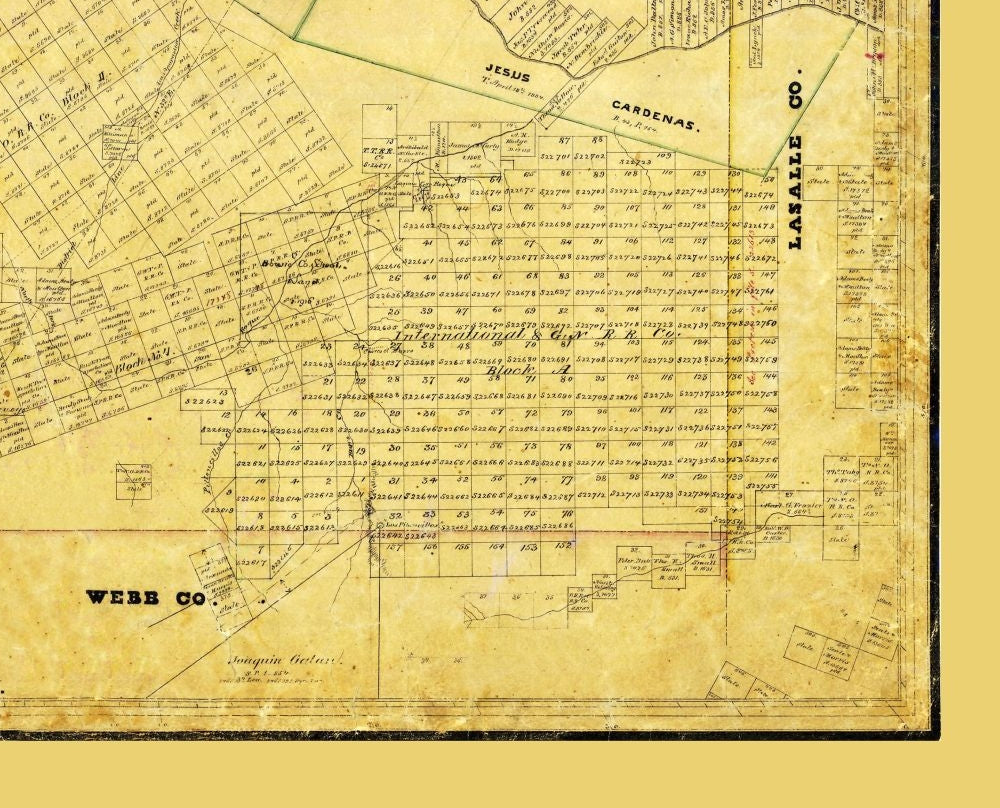 Historic County Map - Dimmit County Texas - Arlitt 1876 - 28.47 x 23 - Vintage Wall Art