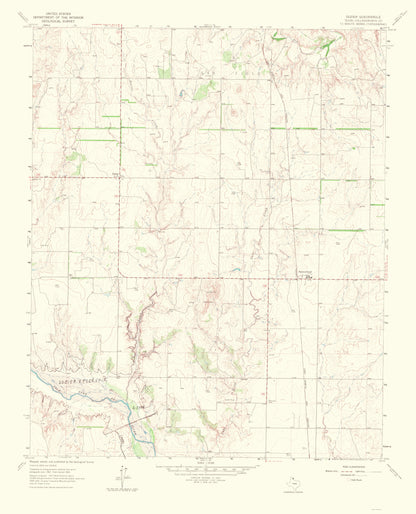 Topographical Map - Dozier Texas Quad - USGS 1967 - 23 x 28.43 - Vintage Wall Art