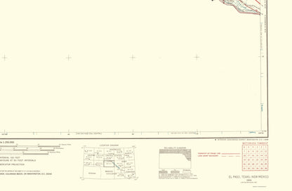 Topographical Map - El Paso Texas Quad - USGS 1968 - 23 x 35.23 - Vintage Wall Art