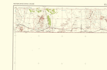 Topographical Map - El Paso Texas Quad - USGS 1968 - 23 x 35.23 - Vintage Wall Art