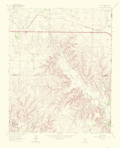 Topographical Map - Fuller Texas Quad - USGS 1967 - 23 x 28.37 - Vintage Wall Art