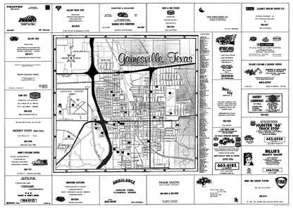 Historic City Map - Gainesville Texas - General Land Office 1967 - 23 x 32.33 - Vintage Wall Art