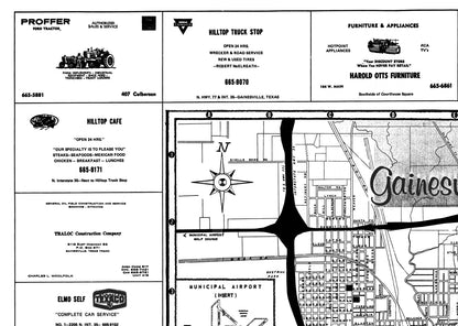 Historic City Map - Gainesville Texas - General Land Office 1967 - 23 x 32.33 - Vintage Wall Art