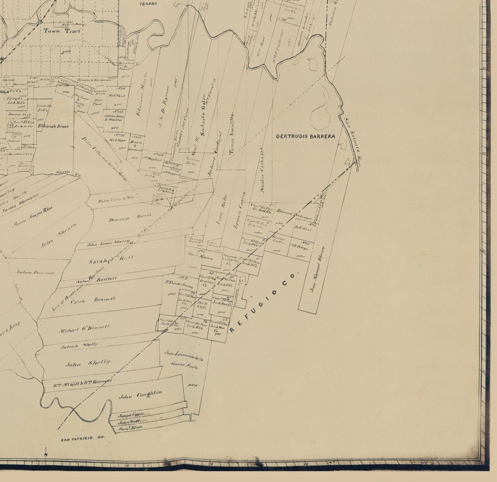 Historic County Map - Goliad County Texas - General Land Office 1896 - 23.74 x 23 - Vintage Wall Art