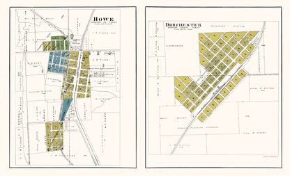 Historic City Map - Howe Dorchester Texas - Jackson 1908 - 23 x 37.82 - Vintage Wall Art