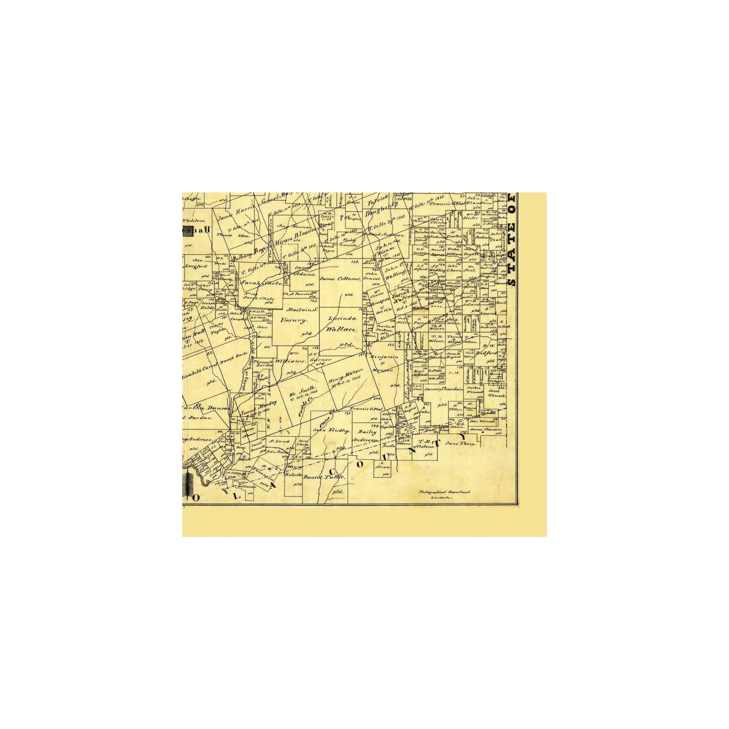 Historic County Map Harrison County Texas General Land Office 1871