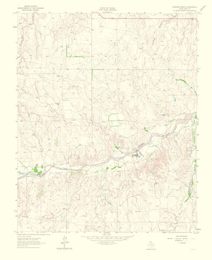 Topographical Map - Hudgens Ranch Texas Quad - USGS 1965 - 23 x 28.22 - Vintage Wall Art