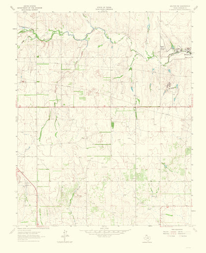 Topographical Map - Kelton Texas Northwest Quad - USGS 1965 - 23 x 28.18 - Vintage Wall Art